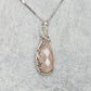 Peach Moonstone in 925 Solid Sterling Silver Handmade Wire-Wrap Pendant