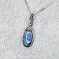 Blue Labradorite in Oxidised 925 Solid Sterling Silver Handmade Wire-Wrap Pendant