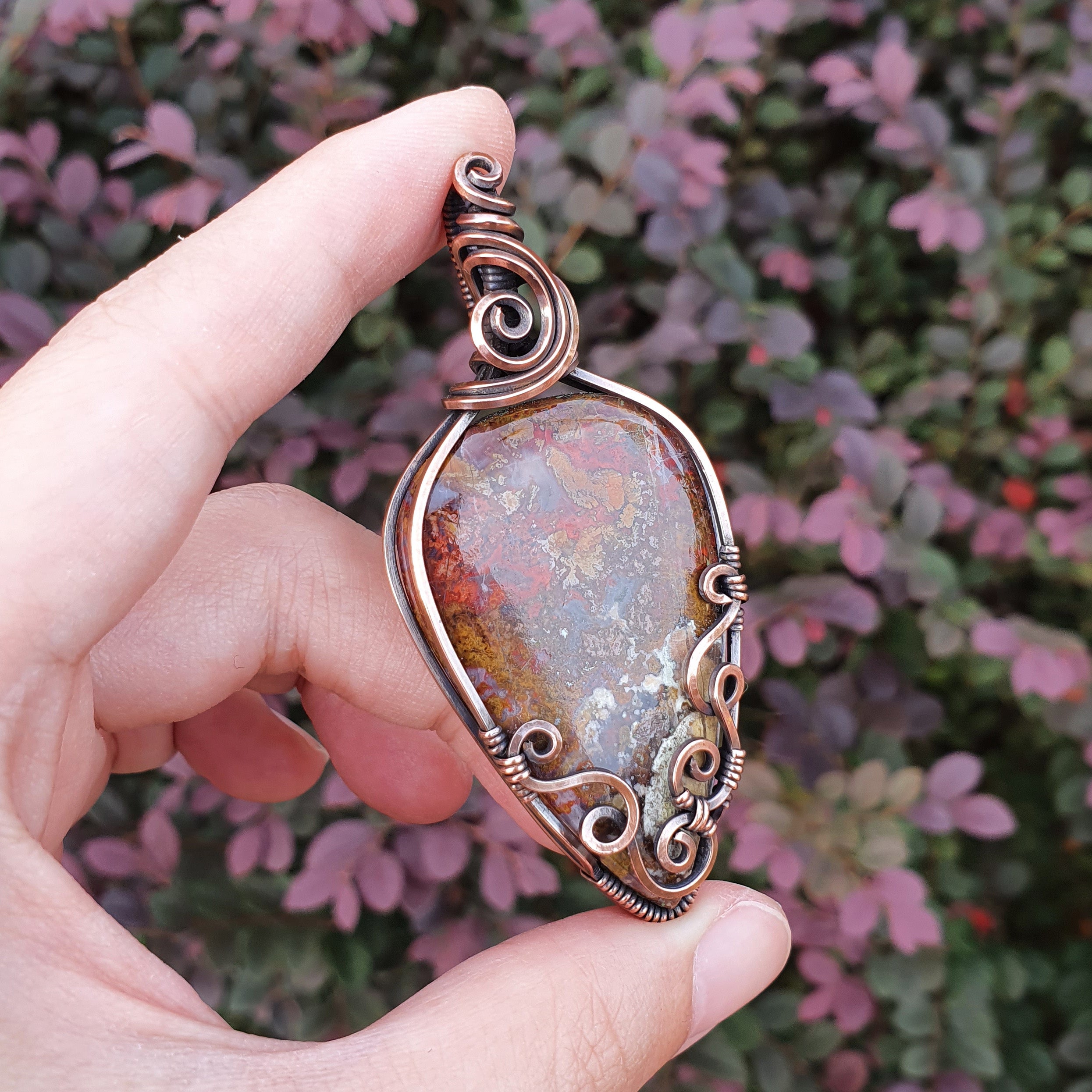 Handmade wire wrap outlet pendant