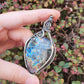 Rainbow Labradorite in Oxidised 925 Solid Sterling Silver Handmade Wire-Wrap Pendant