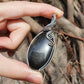 Gold Obsidian in Oxidised 925 Solid Sterling Silver Handmade Wire-Wrap Pendant