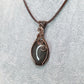 Silver Obsidian in Oxidised Copper Handmade Wire-Wrap Pendant